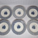 Set of six hollow plates "English style" Lunéville