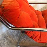 Vintage pop heater armchair 1970's chrome tubing