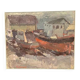 Original Swedish Oil On Canvas – “Boats” By Ingemar Stragnell – Signed – Vintage & Framed