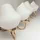 Pair of 60s brass and opaline sconces