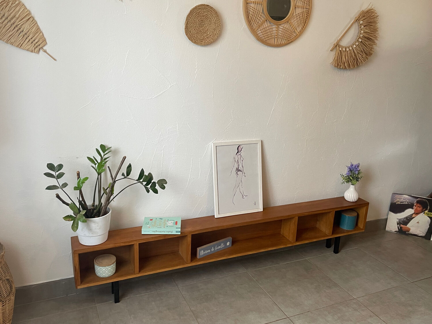 Very beautiful shallow vintage sideboard.
