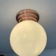 Vintage ceiling lamp, copper and art deco opaline, France 1930