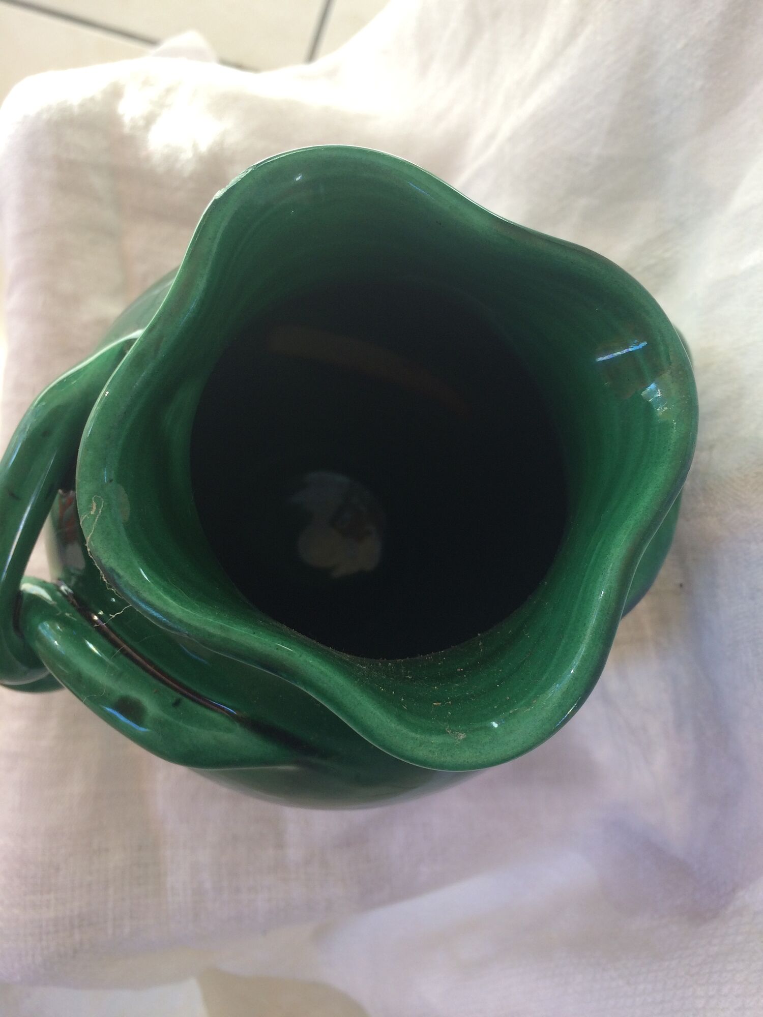 Green vase ceramic of the 1950s