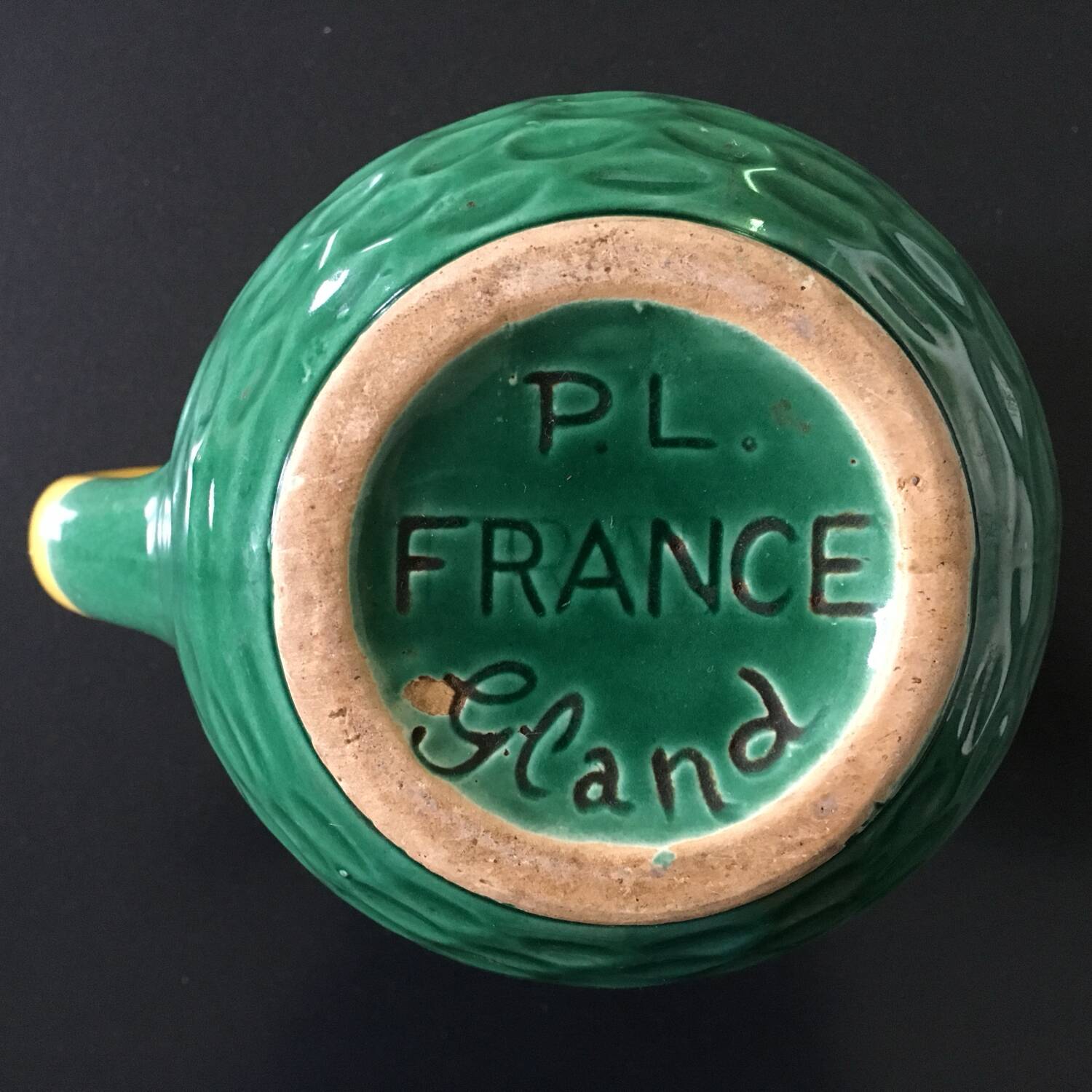 Green ceramic soup tureen