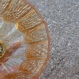 Paire de suspensions globe en verre ambré vintage