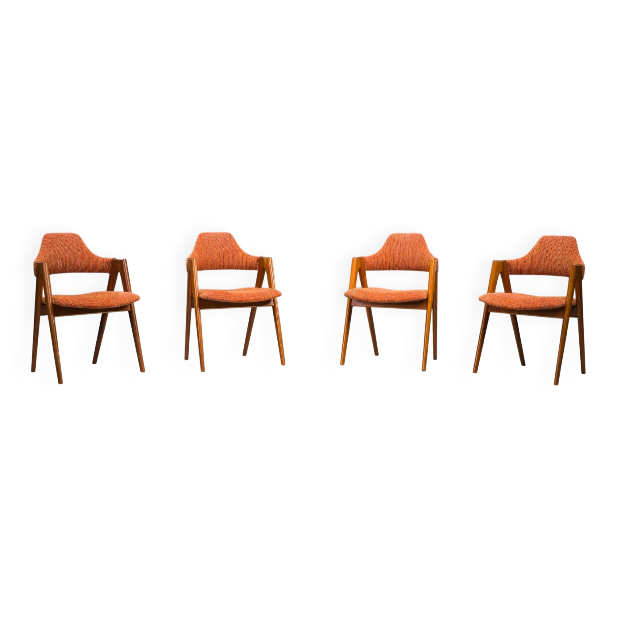Chaises de salle à manger vintage danoises Compass par Kai Kristiansen, années 1960, lot de 4