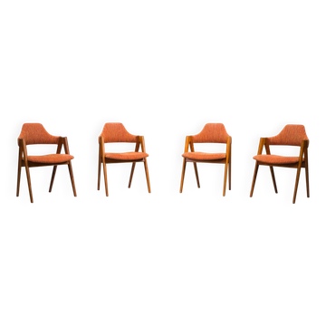 Vintage Danish Compass Dining Chairs by Kai Kristiansen, 1960s, Set of 4