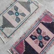 Lot de 2 tapis turcs vintage faits main