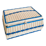 Sewing box, work box, scoubidou, blue