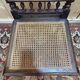 6 High Era chairs in carved solid oak and rattan caning.