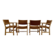 SUITE DE 4 FAUTEUILS ESTAMPILLE "HANS WEGNER" 1960.