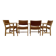SUITE DE 4 FAUTEUILS ESTAMPILLE "HANS WEGNER" 1960.