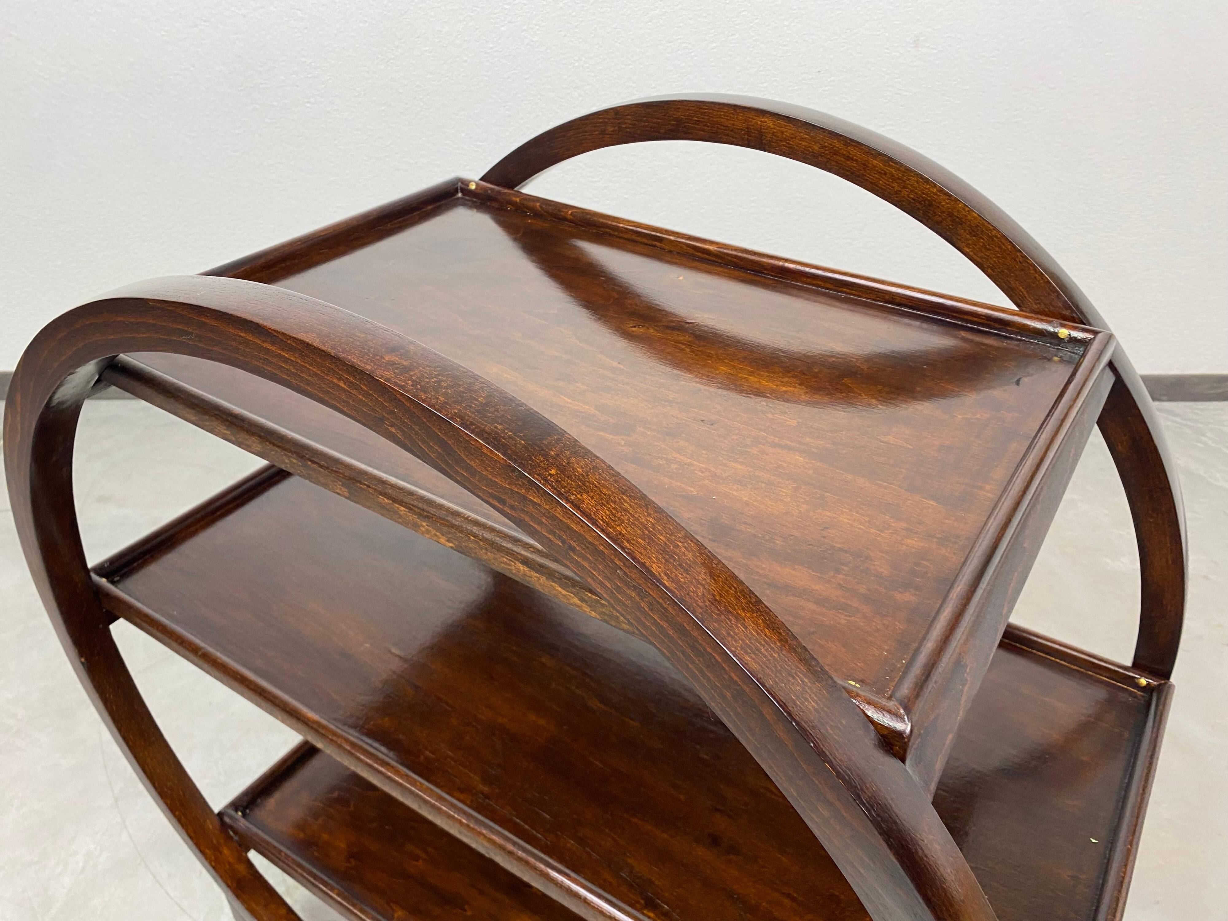 Art Deco service trolley no. 1157 by Thonet Debrecen 1930