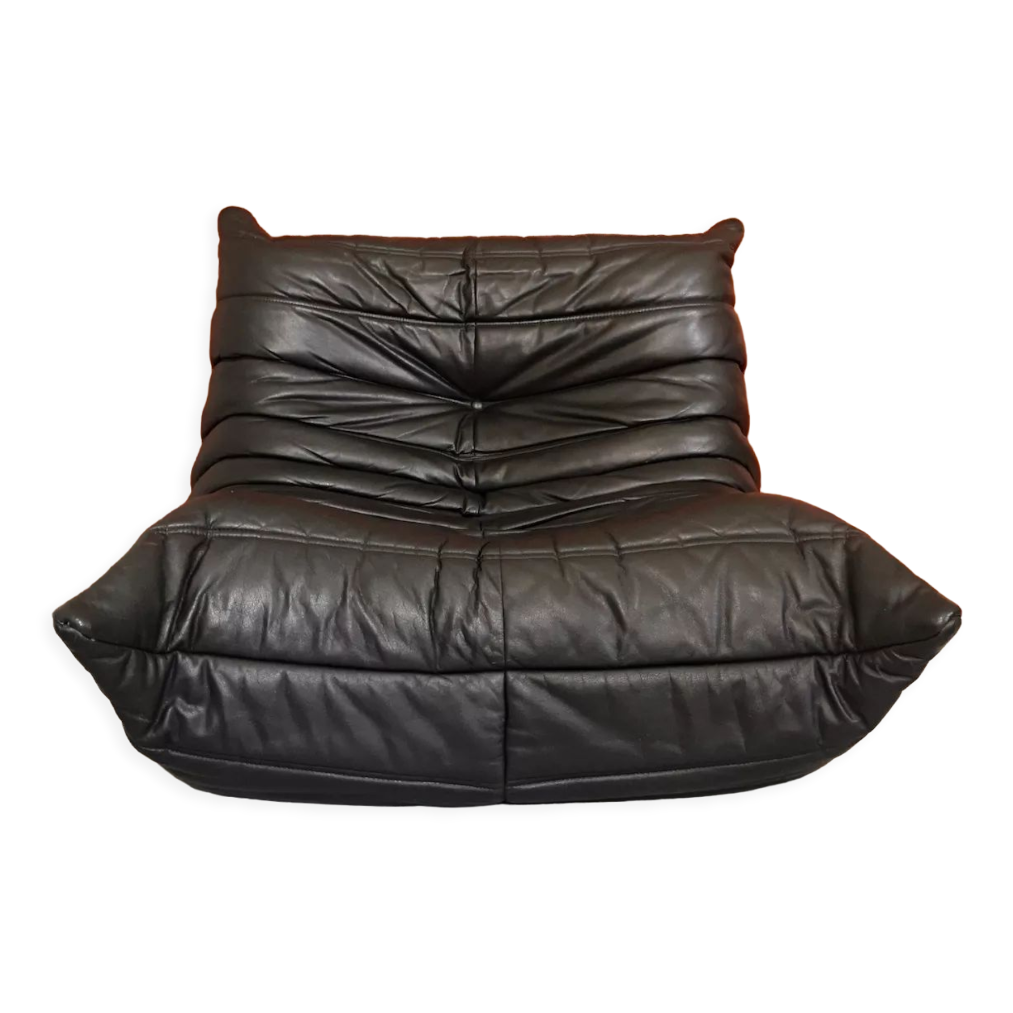 Togo armchair driver by Michel Ducaroy for roset line, black leather edition 1970