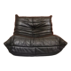 Togo armchair driver by Michel Ducaroy for roset line, black leather edition 1970