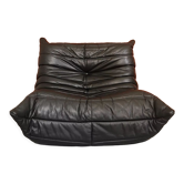 Togo armchair driver by Michel Ducaroy for roset line, black leather edition 1970