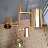 Golden floor lamp with 3 spots