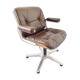 Chaise de bureau en cuir Stoll Giroflex par Karl Dittert moderne du milieu du siècle