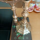 Old chiseled candlesticks