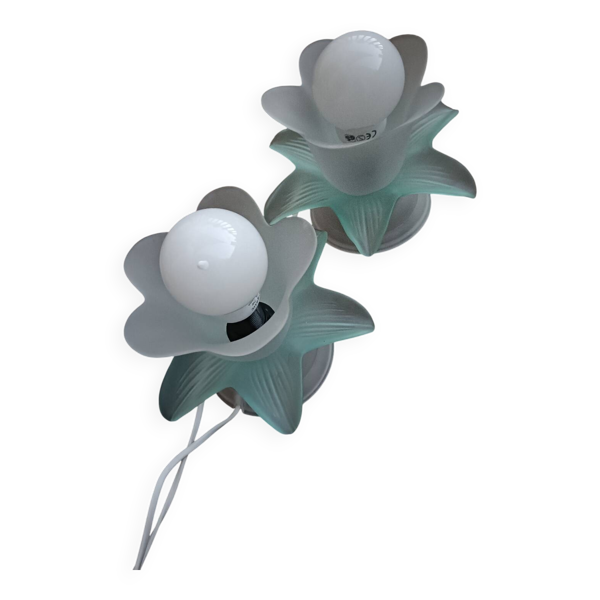 Paire de lampes fleurs vintage