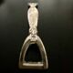 6 Silea knife holders in silver-colored metal stirrup shape