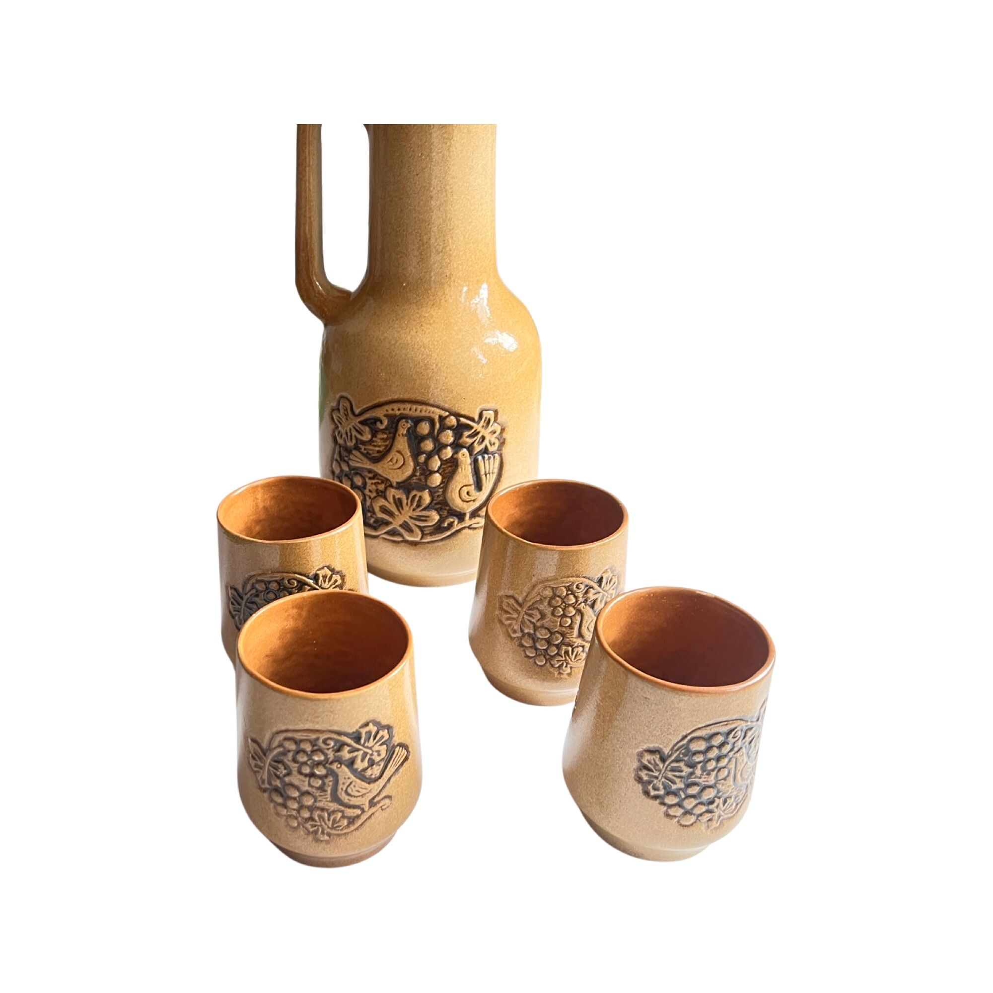 Stoneware set for cold drinks Poland 1970s