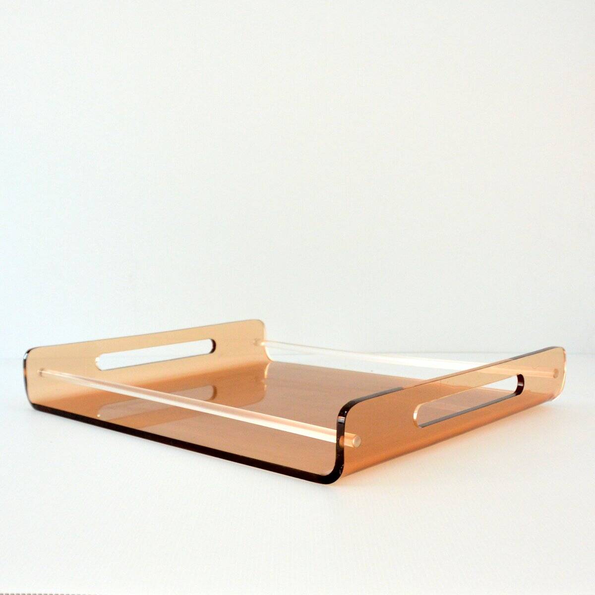 Large plexiglass serving tray, vintage 1970s design
