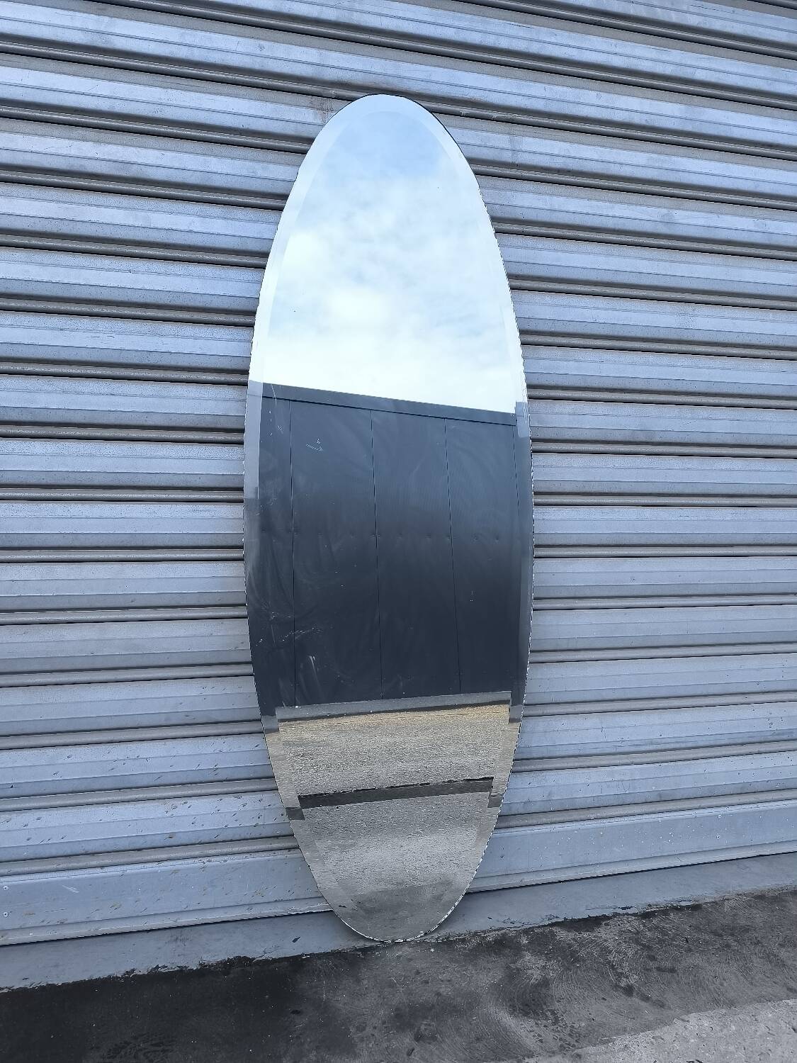 Art Deco Oval Beveled Mirror 168 x 59