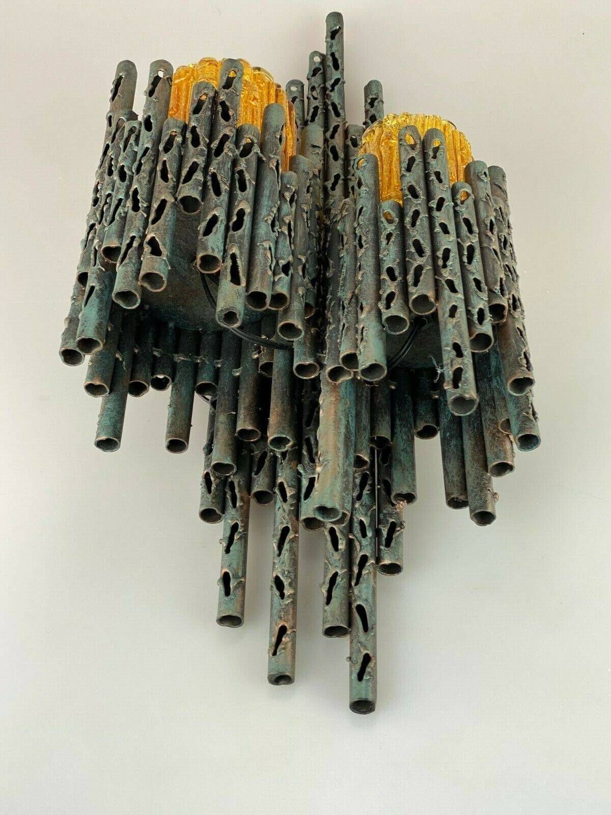 60s 70s Brutalist wall lamp Marcello Fantoni Wall Lamp Glass Design 60s