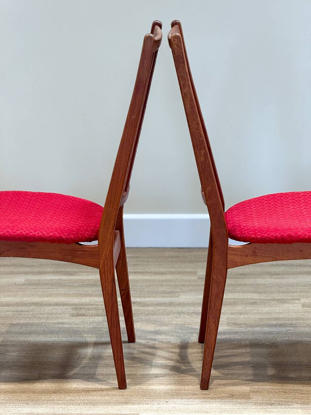A Set Of Six Danish Dining Chairs (Original Condition And Uphosltery)
