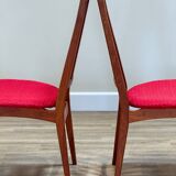 A Set Of Six Danish Dining Chairs (Original Condition And Uphosltery)