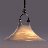 Suspension vintage Space Age Blanche Cristallux Allemagne 70