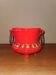 Vintage red ceramic cache pot from the 1970s.