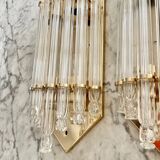 Venini wall lamps glass murano structure gold Italy 90s