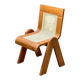 Solid wood dining chair with woven rattan seat