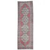Vintage Turkish Hand-Knotted Oriental Runner 92x289