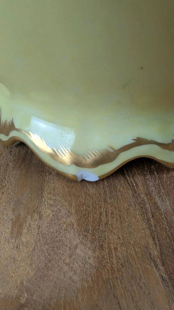 Lampe ancienne en porcelaine de Limoges Lucien Michelaud – décor main signé J. François