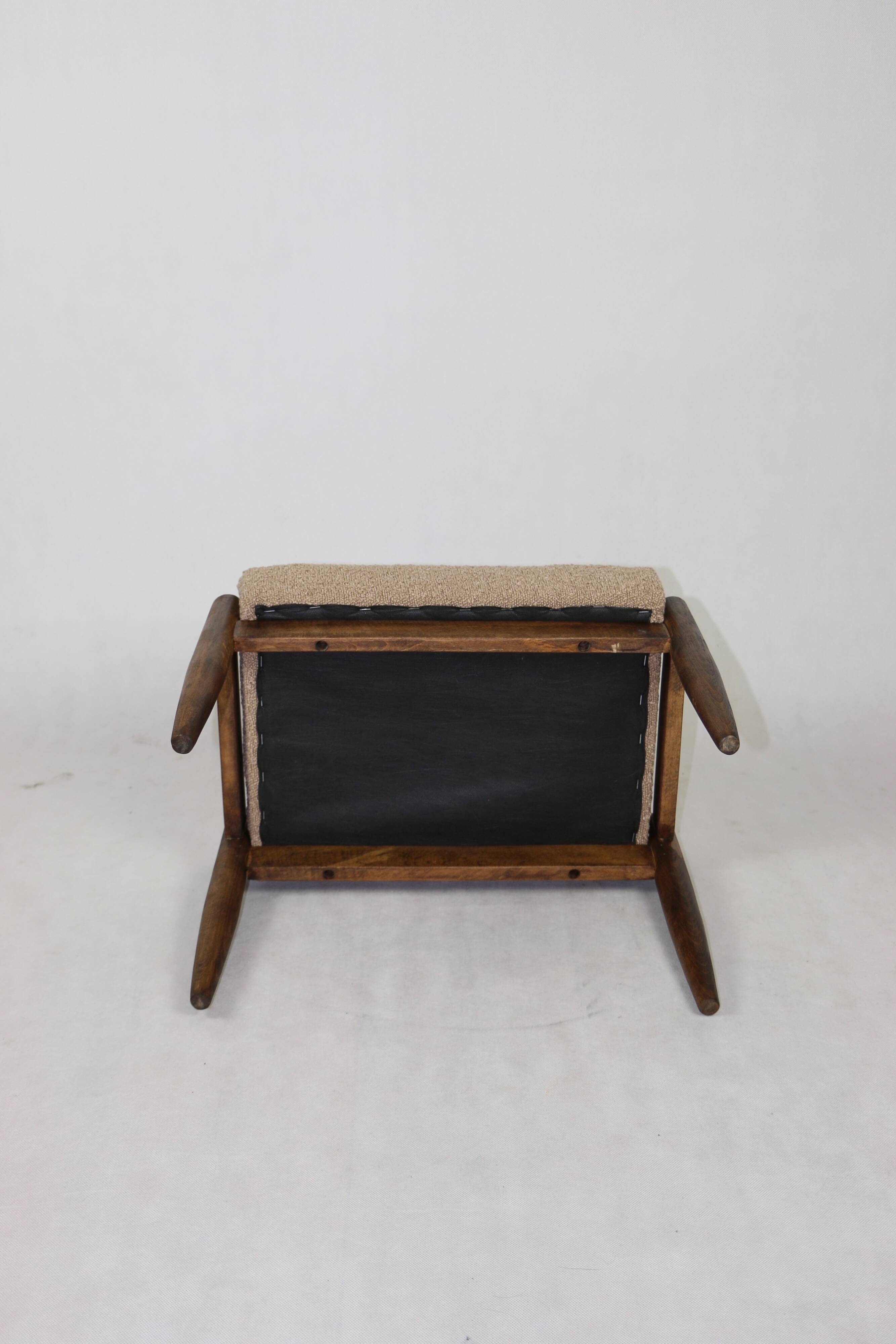 Vintage Beige boucle Stool by Homa, 1970s