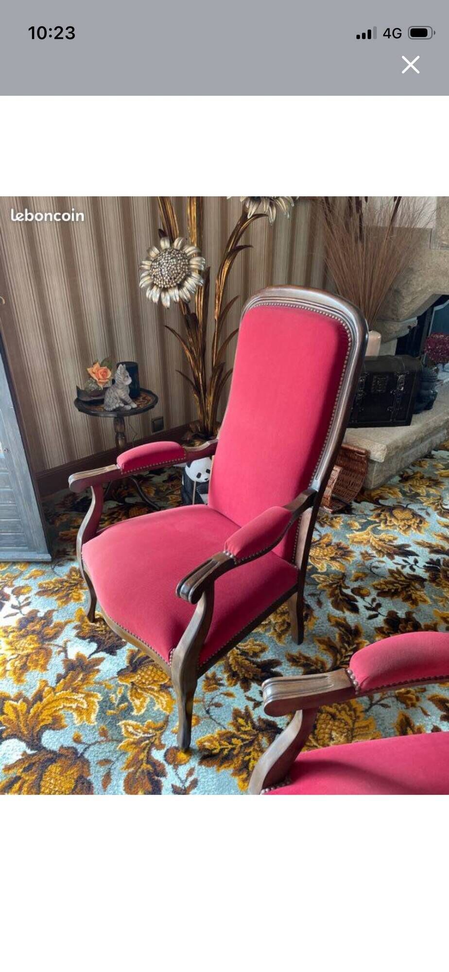 Lot of red velvet Voltaire armchairs