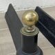 Chenets neoclassical cast iron and brass