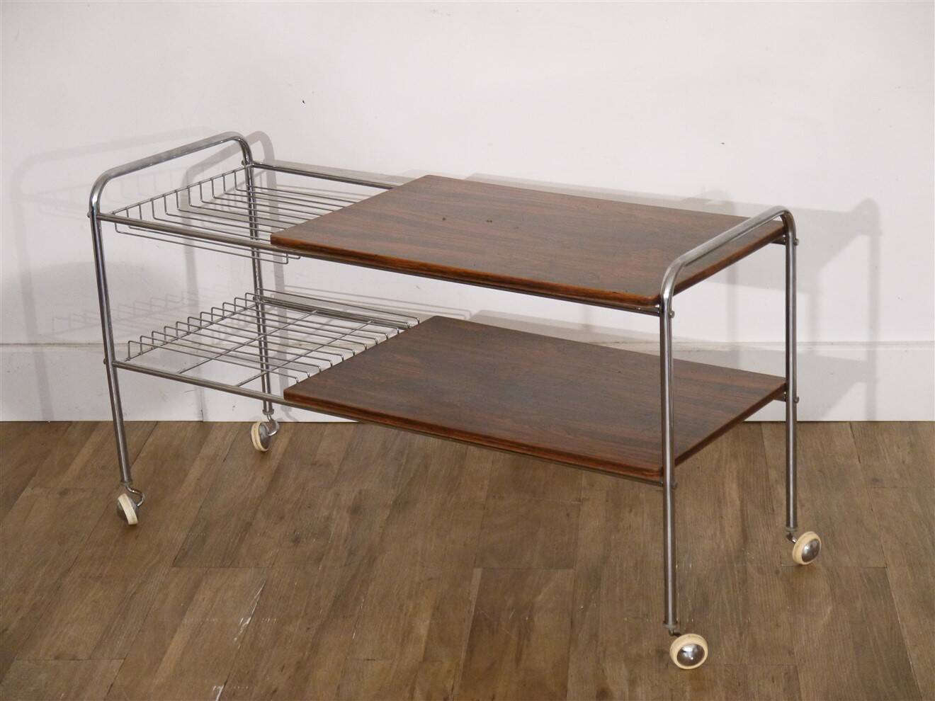 Rosewood and chrome side table, 1970s