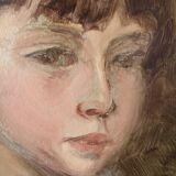 Portrait à l'huile sur carton