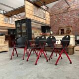 Set of 6 plichaise chairs by souvignet