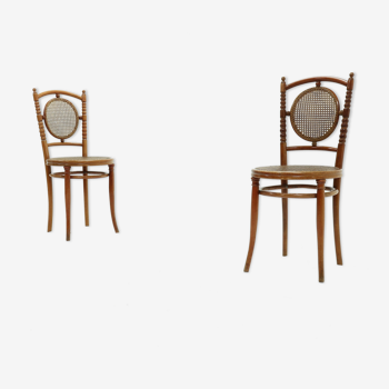 Ensemble de 2 chaises Bentwood par Jacob & Josef Kohn, Autriche années 1900