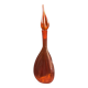 Bouteille en verre bullé orange  à panse incurvée, vers 1970