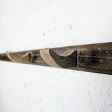 Handcrafted wall coat rack in raw wood