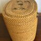 Chinese wicker and brass basket