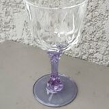 set of 6 purple stemmed crystal wine glasses