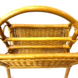 Magazine door in rattan and vintage bamboo