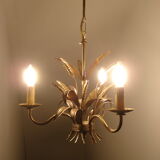 Suspension épi de blé en métal doré 3 lampes